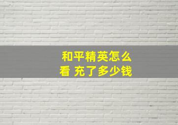 和平精英怎么看 充了多少钱